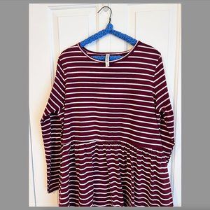 Soft Long-Sleeve Peplum T-Shirt